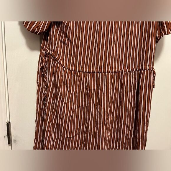 Loft striped dress with side ties boho Women’s size 4 V-neck - Picture 11 of 16